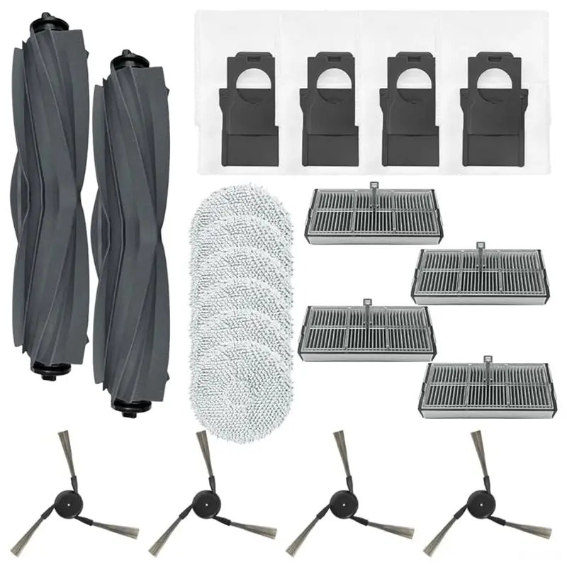 

BBNV-For Mova E40 Ultra Replacement Parts Rubber Side Brush Hepa Filter Mop Rag Dust Bags For Robot Vacuum Cleaner Spare
