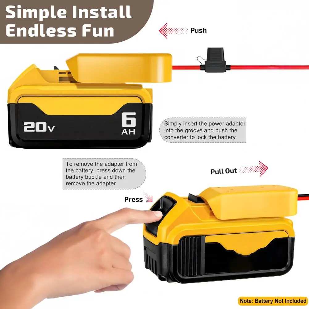 

Адаптер аккумулятора для дрели, универсальный адаптер аккумулятора 20 В для радиоуправляемых автомобилей, электроинструменты, дрели, безопасный преобразователь для различных устройств
