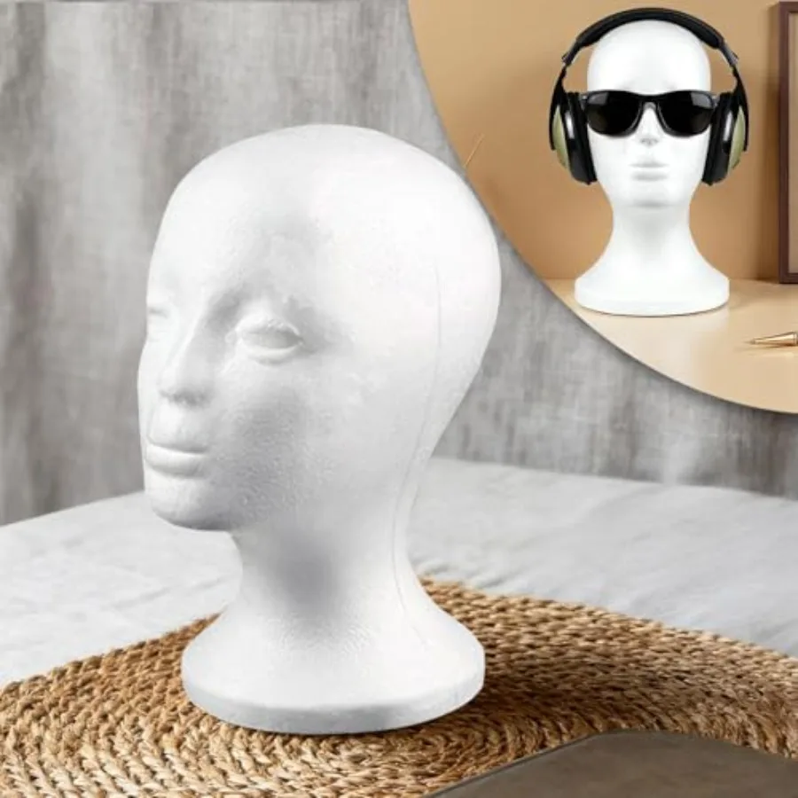 

Женская голова манекена. Головка из пенополистирола для демонстрации волос. Идеально подходит для витрины париков и использования в салоне. Окружность 20,87 белого цвета.