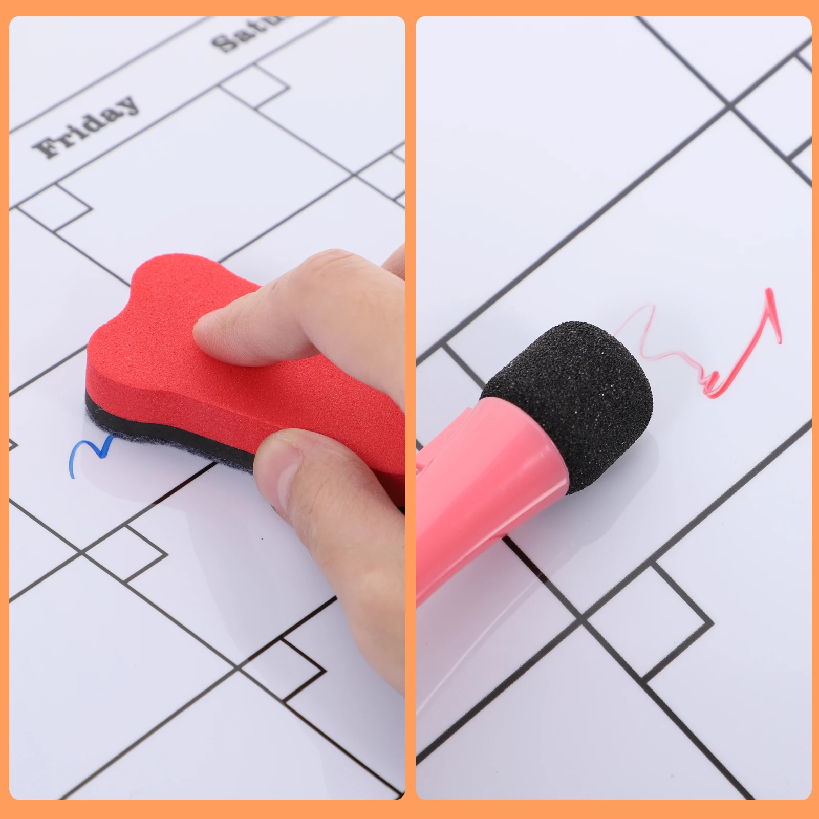 

Magnetic Monthly Planner Fridge Calendar Dry Erase Whiteboard PVC PET PP Plastic Coating Reusable Schedule Note