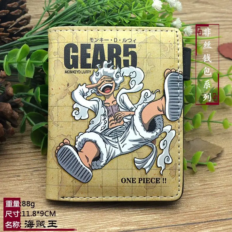 New One Piece Anime Wallet PU Leather Coin Purse Luffy Zoro Nami Cartoon Multifunctional Card Holders Men Short Wallet Xmas Gift