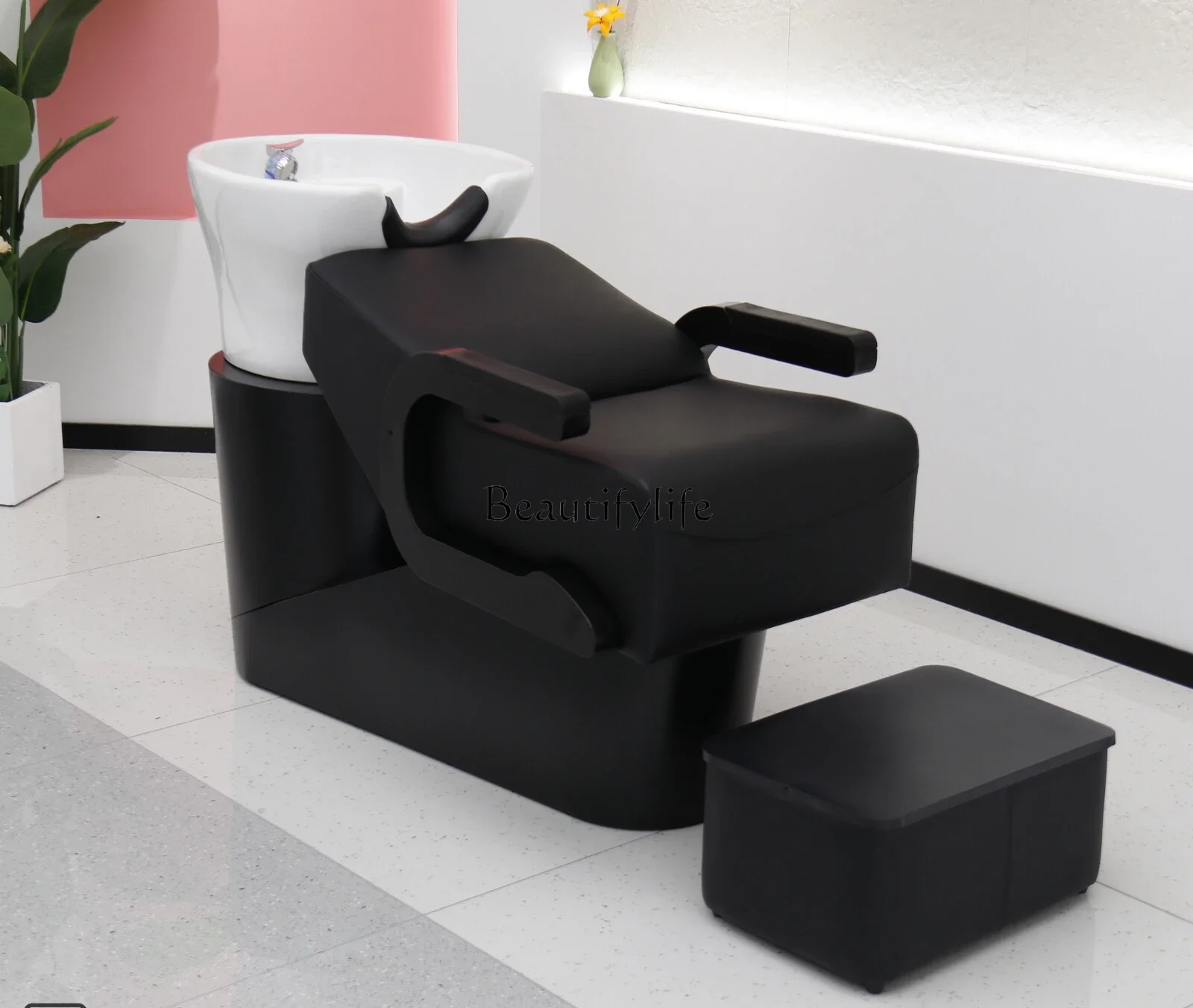 

ld 30Half-Lying Barber Shop Fashion Shampoo Chair Simple and High-End Hair Salon Hair Salon Ceramic Flushing Bed