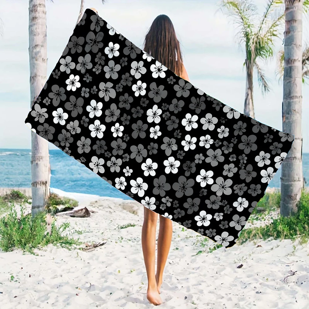 Monochrome Florals Beach Towel - Camp Towel Microfiber recension och pris