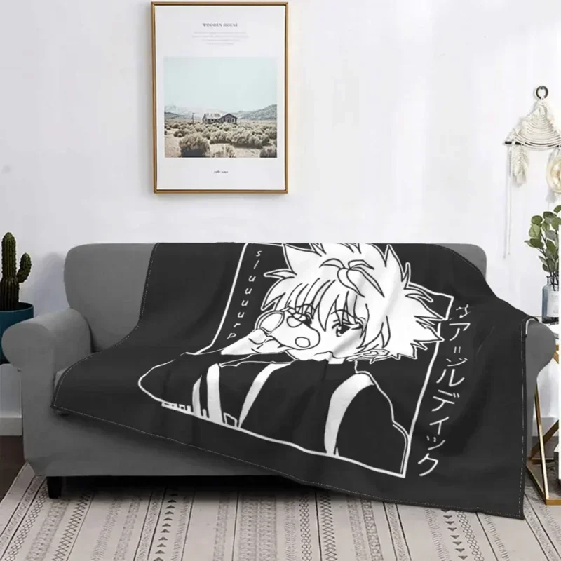 X Hunter Blanket Soft Flannel Fleece Warm Killua Zoldyck Anime Hxh Throw Blankets for Travel Bedding Bedspreads throw blanket@0￥