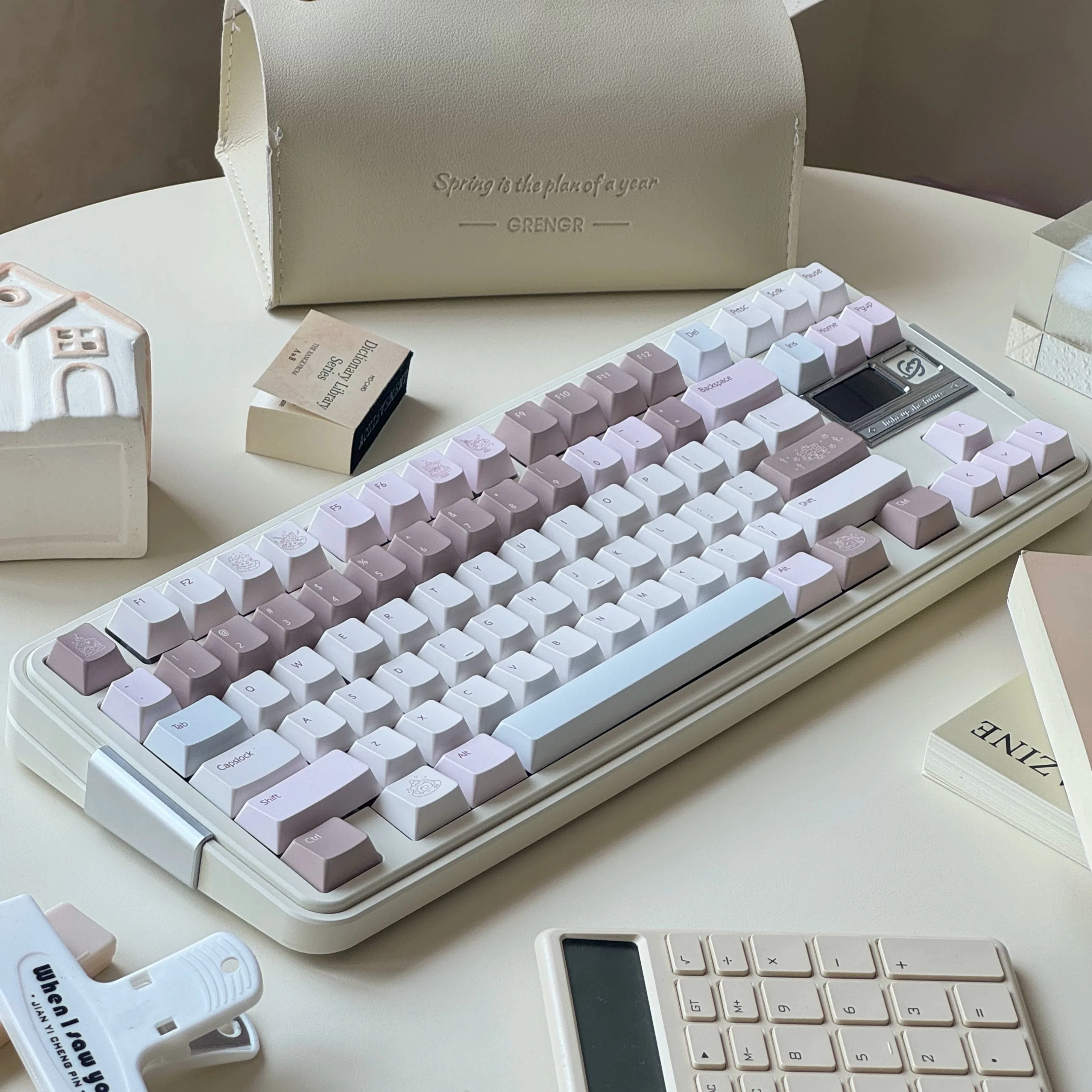 MAIMOOO Keycap Endless Pie Simple And Cute Dessert Blue Pink Original Ins CHERRY Personalized Keyboard Keycap Set