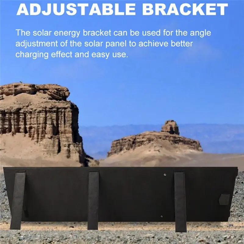 [NEW!ABKG】 60W 18V Folding Solar Panel Power Generator For Outdoor Camping Hiking Parts Emergency Power Supply-Khaki view 2