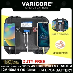 12v/12.8V 150Ah 100Ah LiFePO4 Battery 4s Multifunctional Portable suitcase Batteries for Golf cart Inverter Car Lighter Tax Free