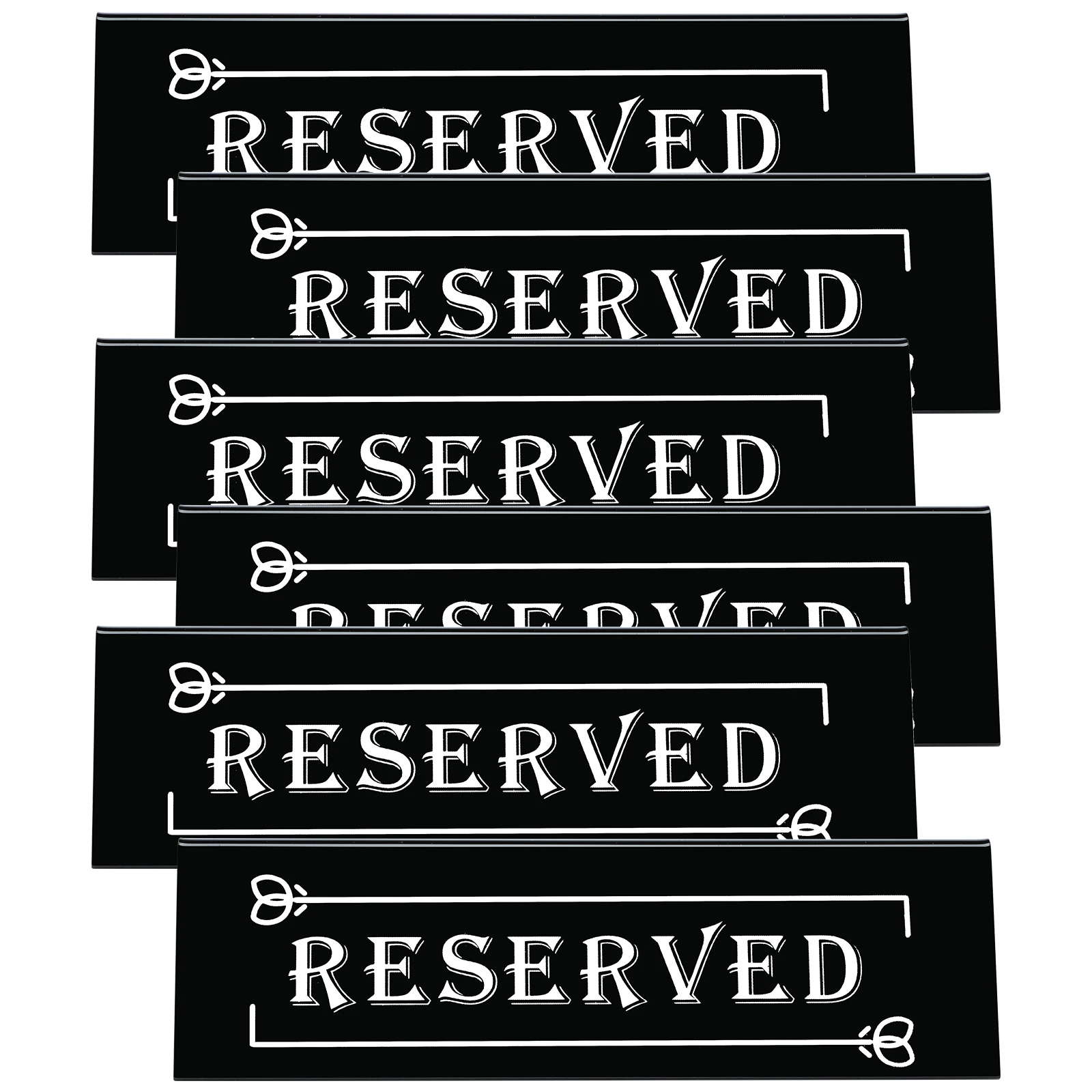 6Pcs Reserved Table Signs Acrylic Reserved Seating Signs Double Side Guest Reserved Signs Elegant Reservation Signs Waterproof