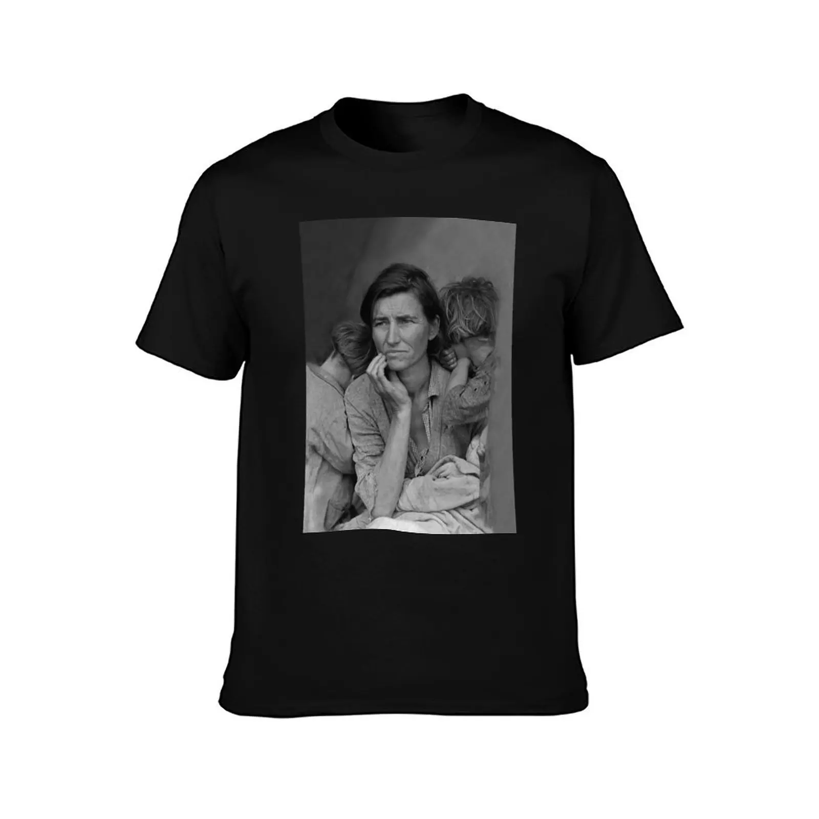 Dorothea Lange - Migraint Mother During the Dust Bowl T-Shirt Basic Solid Tee for Daily Use T-Shirt
