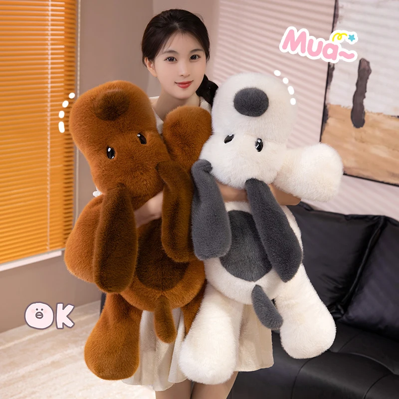 لطيف كبير الأذن بابا الكلب مهدئا الدمى النوم الوسائد لينة ومريحة أفخم الكلب لعب الأبيض هدية عيد ميلاد جيدة للفتيات