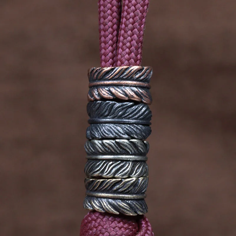 Plume Brass Knife Beads EDC Outdoor DIY Paracord Woven Bracelets Accessories Lanyard Pendants Umbrella Rope Flashlight Hangings