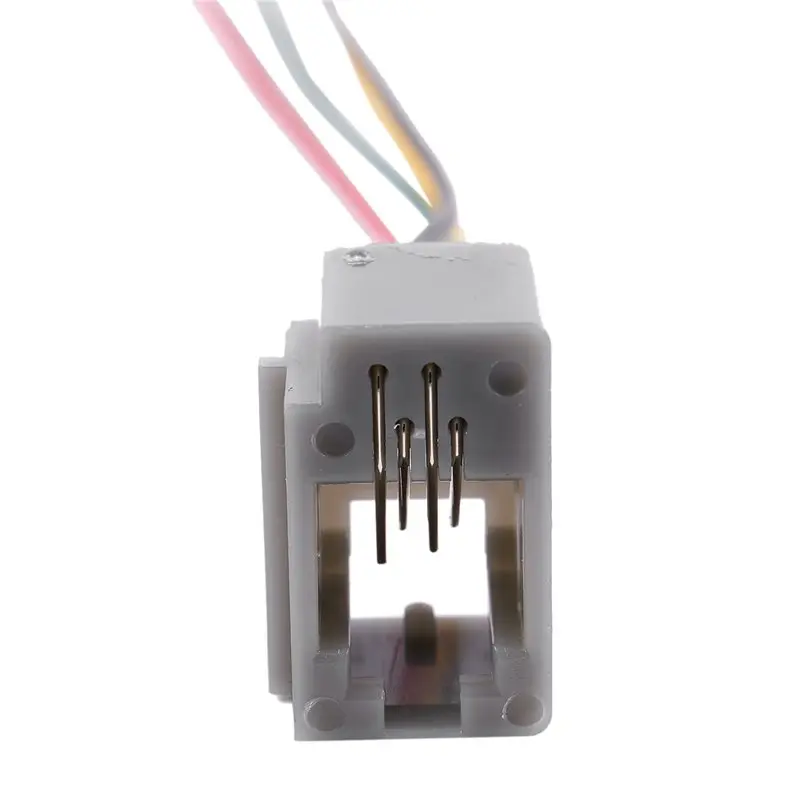 B17C 200 Pcs 616E 4P4C RJ9 Female Telephone Connector Adapter W 4 Wires 8Cm
