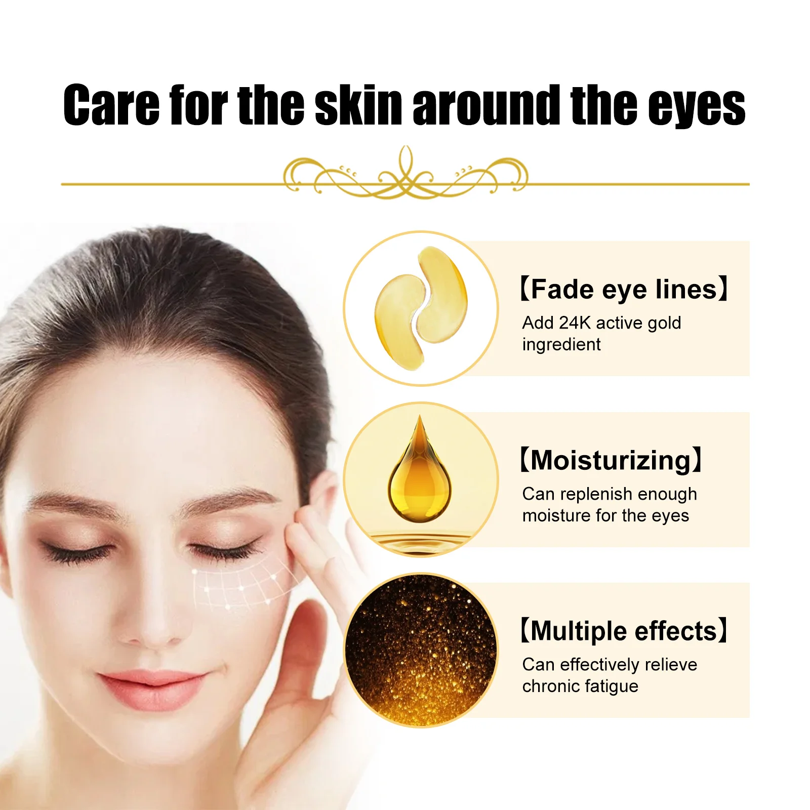 Collagen Gold Eye Mask Firming Eye Patch Reduces Dark Circles Puffy Eyes Fine Lines Nourishing Hydrating Care for Tired Eyes