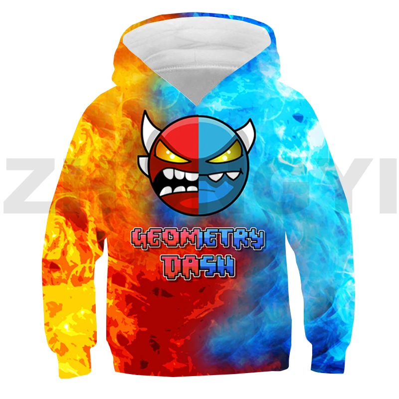 Angry Geometry Dash 3D Hoodie Toddler Baby Boys Girls Clothes Sport Pullovers Sweatshirt Child Top Spring Long Sleeve Streetwear