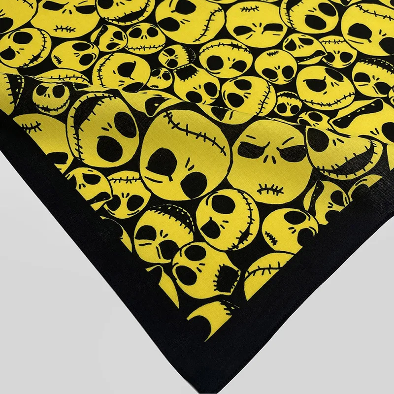 Yellow Skull Bandana Cotton Men Motorcycel Mask Hiphop Headband Headscarf Women Headwear Handkerchief