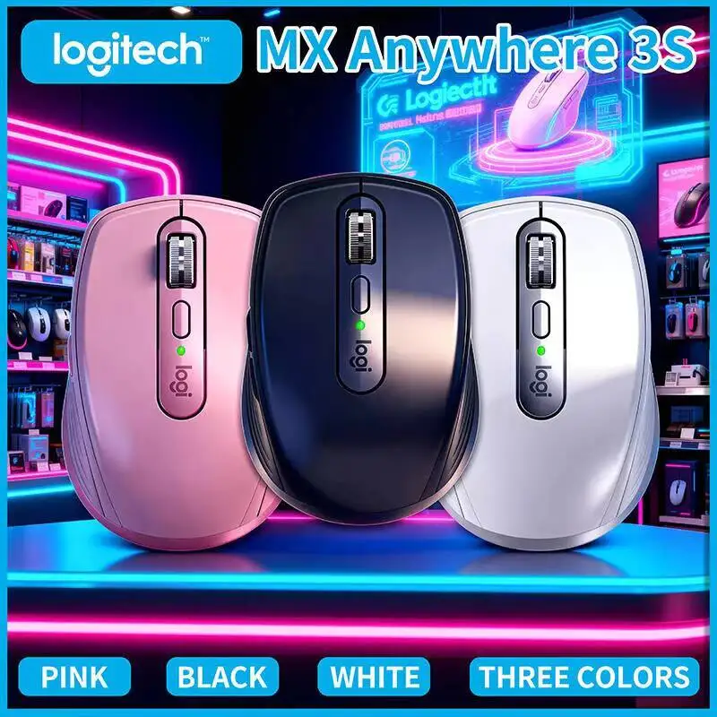 

Компактная мышь Logitech MX Anywhere 3S, эргономичный дизайн, перезаряжаемая, с быстрым прокруткой для портативных ПК Mac