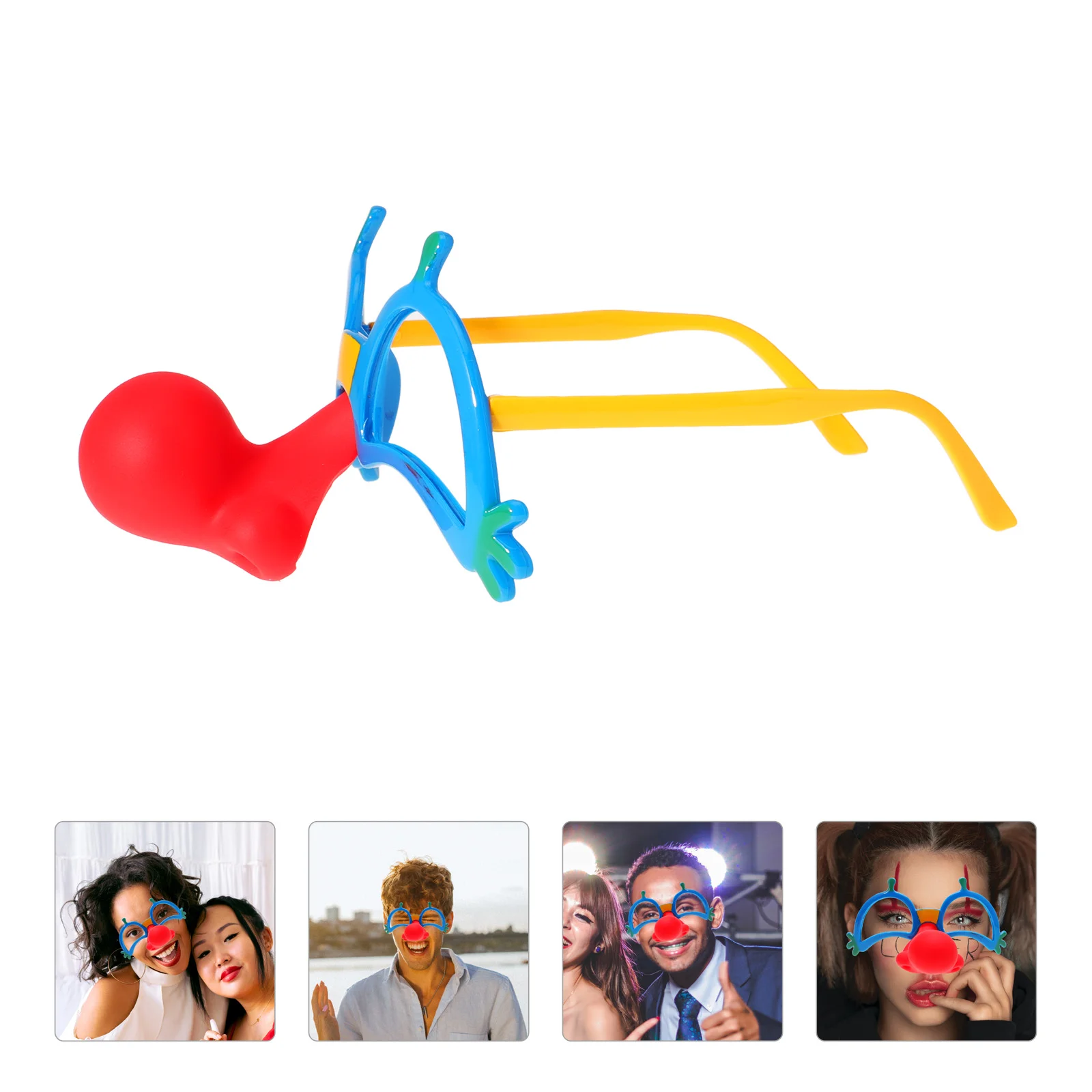 2 Pcs Clown Toddler Child Vanity Accessories Jester Costume Red Nose 1750X1400X1100CM Funny Glasses Accessory