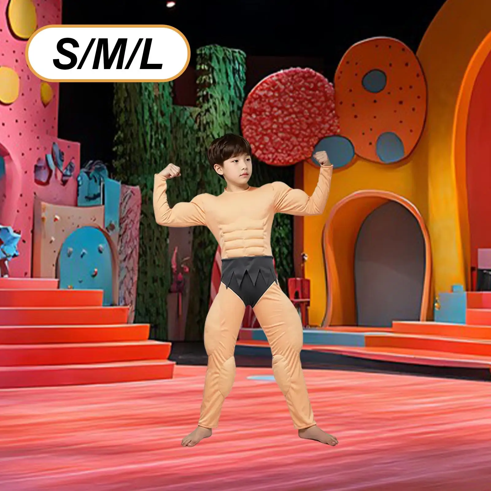 

Костюм-мускулатура для мальчиков, забавный костюм с мускулами для детей, для выступлений и карнавалов