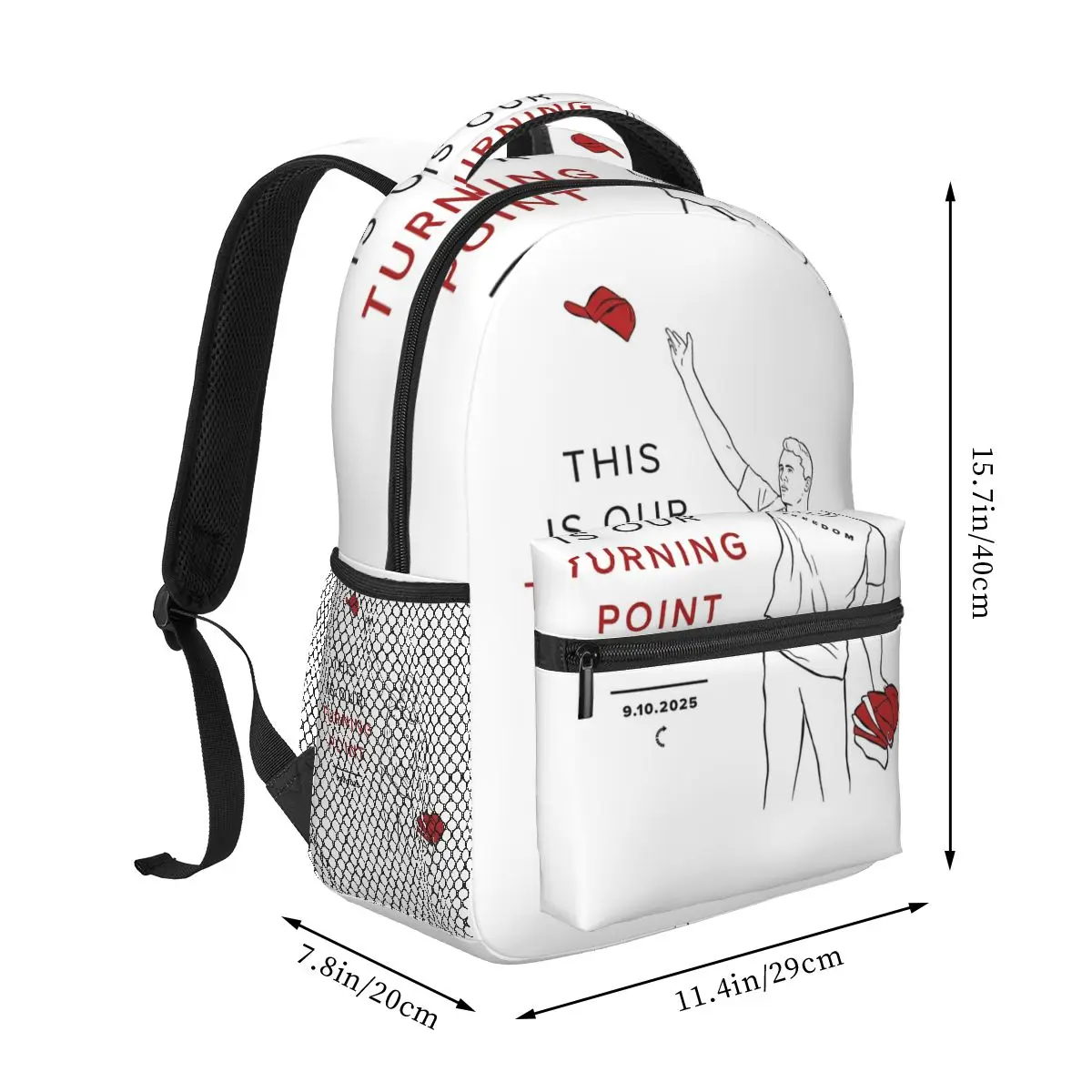 This Is Our Turning Point Charlie Kirk 1 Backpack Student Boys Girls BookBag Kids School Bag Computer Shoulder Bag for Men Women