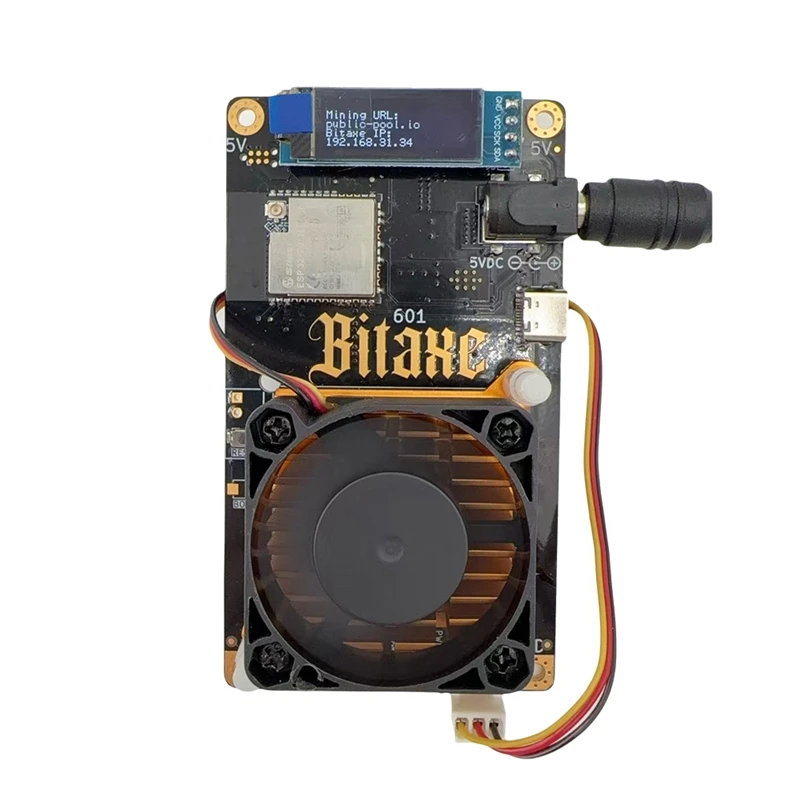 Bitaxe Gamma 601 Solo Miner 1.2TH/S BM1370 Asic Chip Bitcoin BTC Miner 18-22W من Antminer S21 Pro مع حامل AU PLUG