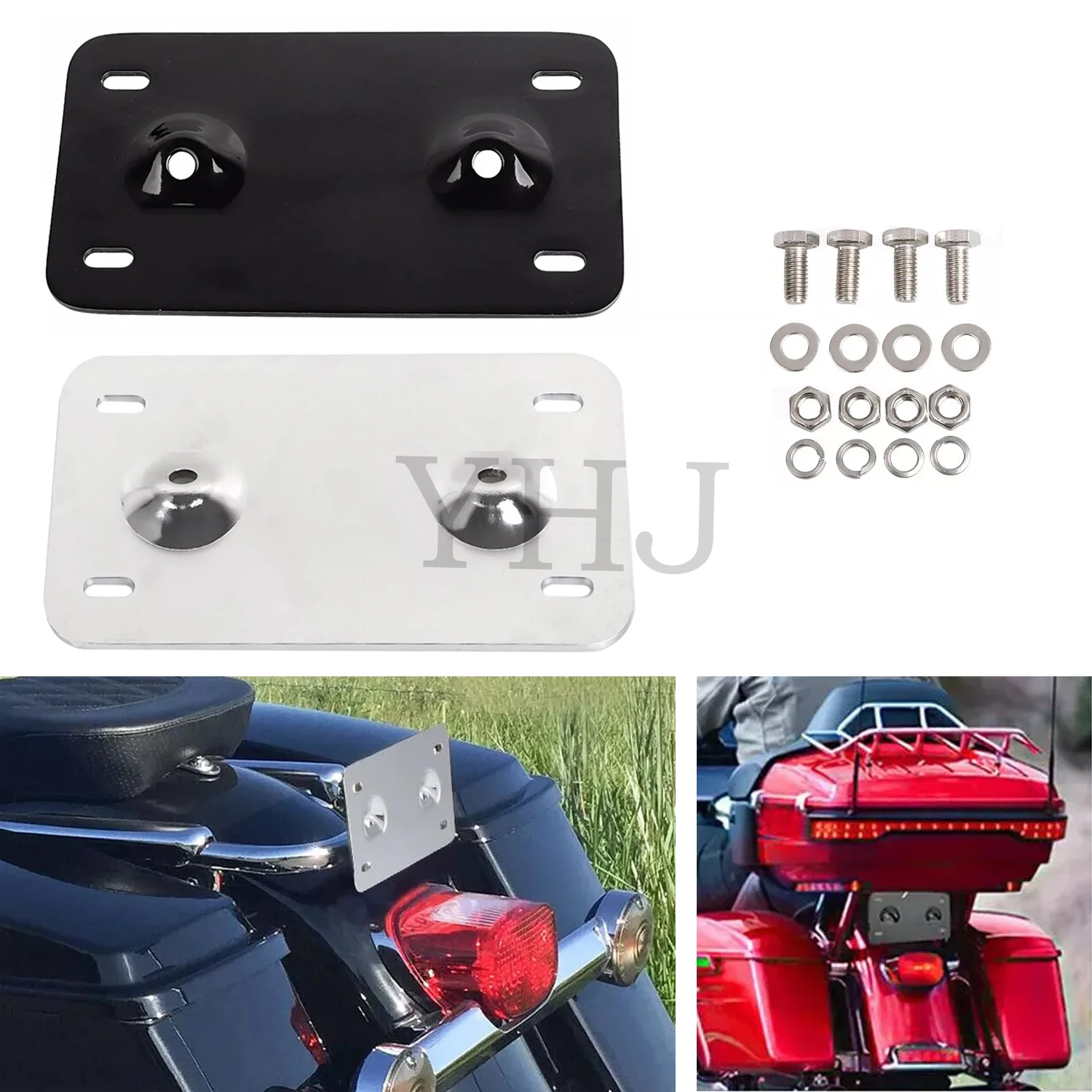 

For Harley Motorcycle Road King Road Glide Electra Glide Standard Classic Ultra Classic Laydown License Plate Mounting Bracket