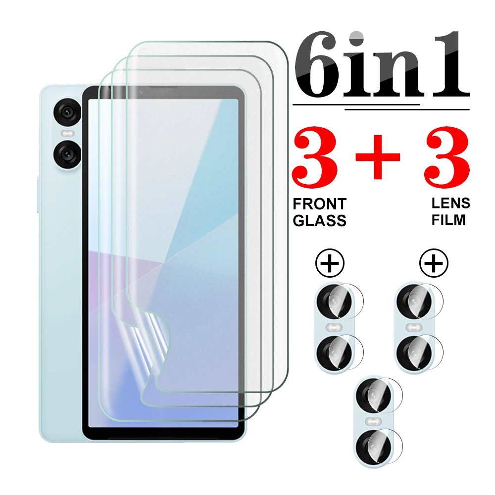 

6in1 Tempered glass Camera Film For Sony Xperia 10 VI 5G Xperia10VI Clear Screen Protector For sony 10 VI 10VI 10 V 10V 6.1inch