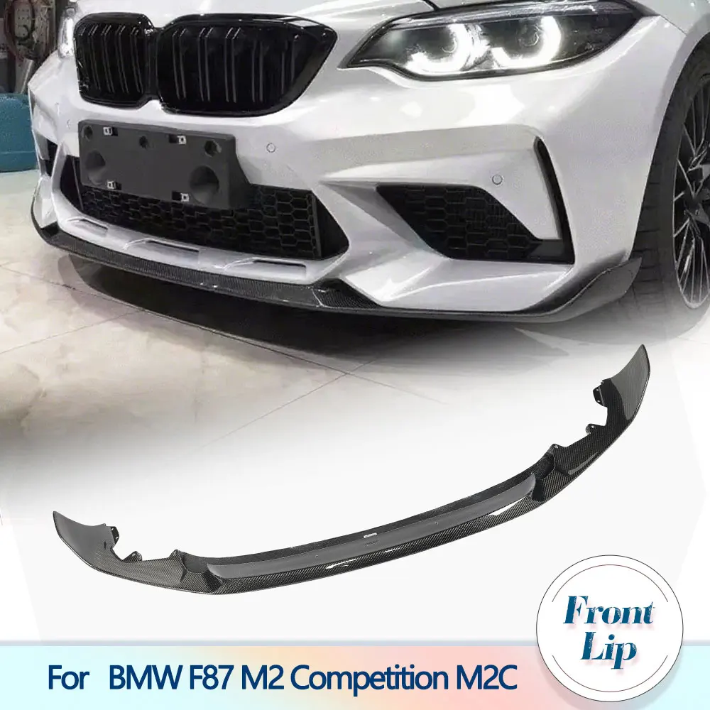 

Carbon Fiber Front Bumper Lip Spoiler for BMW F87 M2 Competition M2C 2018 2019 2020 Car Front Lip Chin Apron Body Kit
