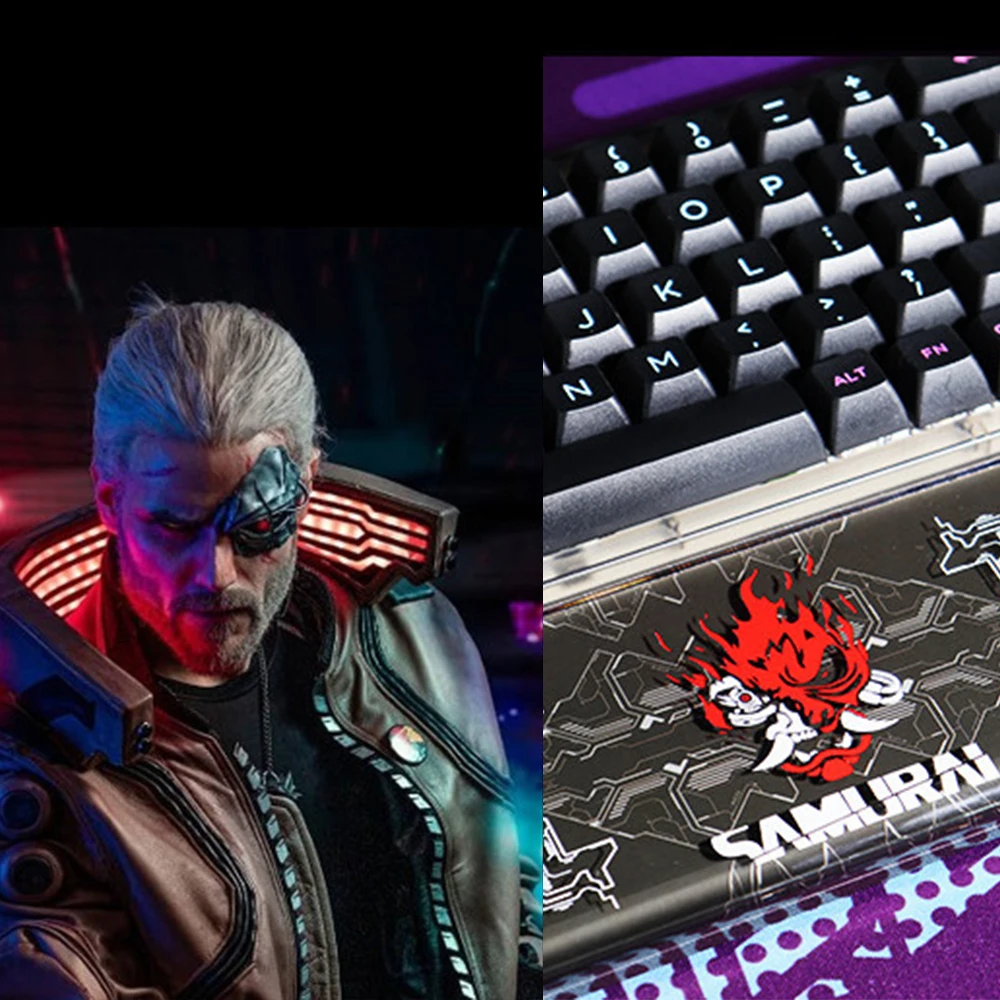 Samurai Design Hand Wrist Rest Pad For Mechanical Keyboard 60 68 87 96 104 Hand Made Cool Black Keyboard Tray Pre-sale
