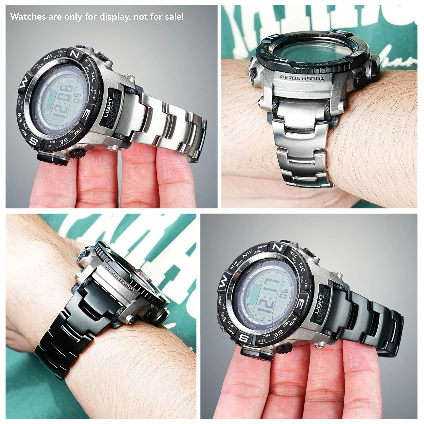 PRG-260/prg-550 حزام ساعة معدني من التيتانيوم لساعة كاسيو PROTREK PRW-2000/2500/3500/prw-5000/5100 حزام ساعة من سبائك التيتانيوم للرجال 18 مللي متر