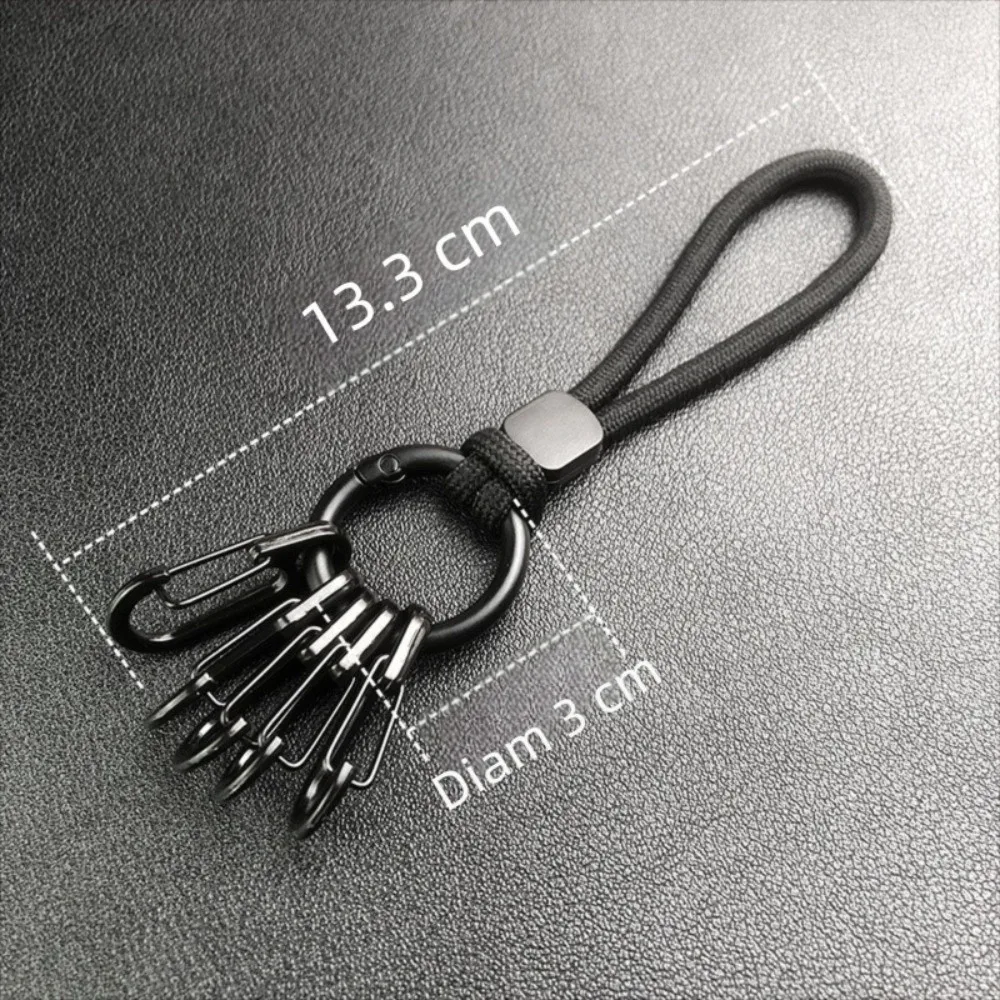 Durable Openable Carabiner Keychain Multi-Functional Hook 5 Hooks Anti-Lost Key Rope Metal Clip Carabiner Camping