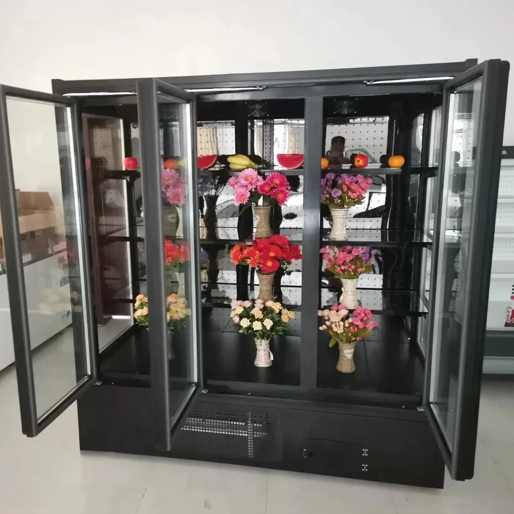 New Four-sided Glass Flower Display Cooler Flower Preservation Equipment