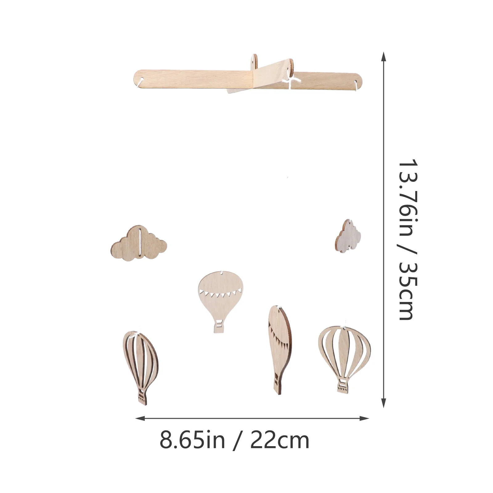 2 قطعة بالون ساخن الرياح الدقات خشبية غرفة الاطفال ديكور الحضانة صور منطاد الهواء الساخن الرياح الدقات الدعائم الوليد مهديء سرير