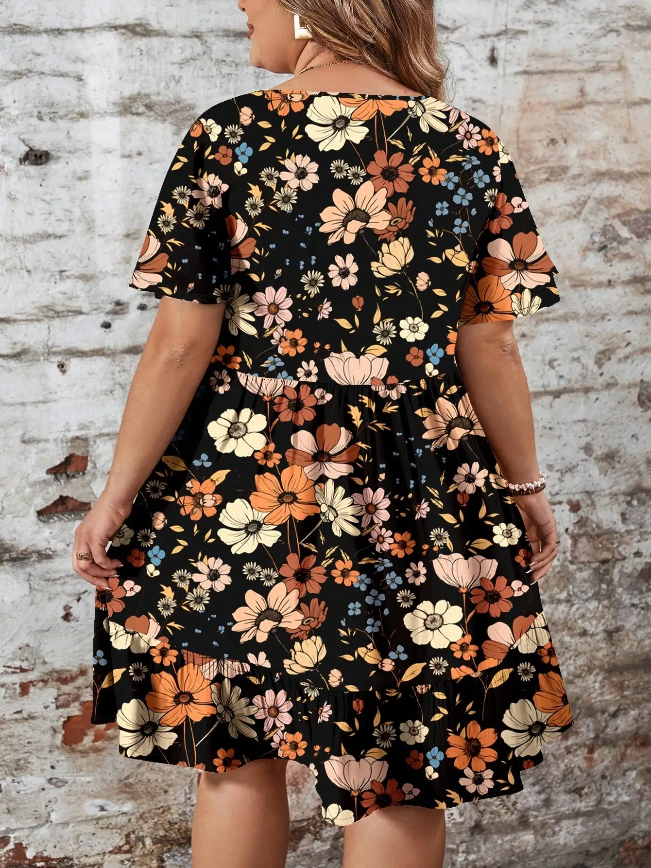 

Повседневное женское платье А-силуэта с цветочным принтом, свободного кроя, с круглым вырезом и короткими рукавами, для весны, лета, пляжа, в стиле бохо