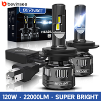 BEVINSEE H4 LED Headlight Bulbs 120W 22000LM Super Bright 6000K White LED H7 H11 9006 HB4 9005 HB3 H1 HIR2 Auto Lamps CANBUS 12V