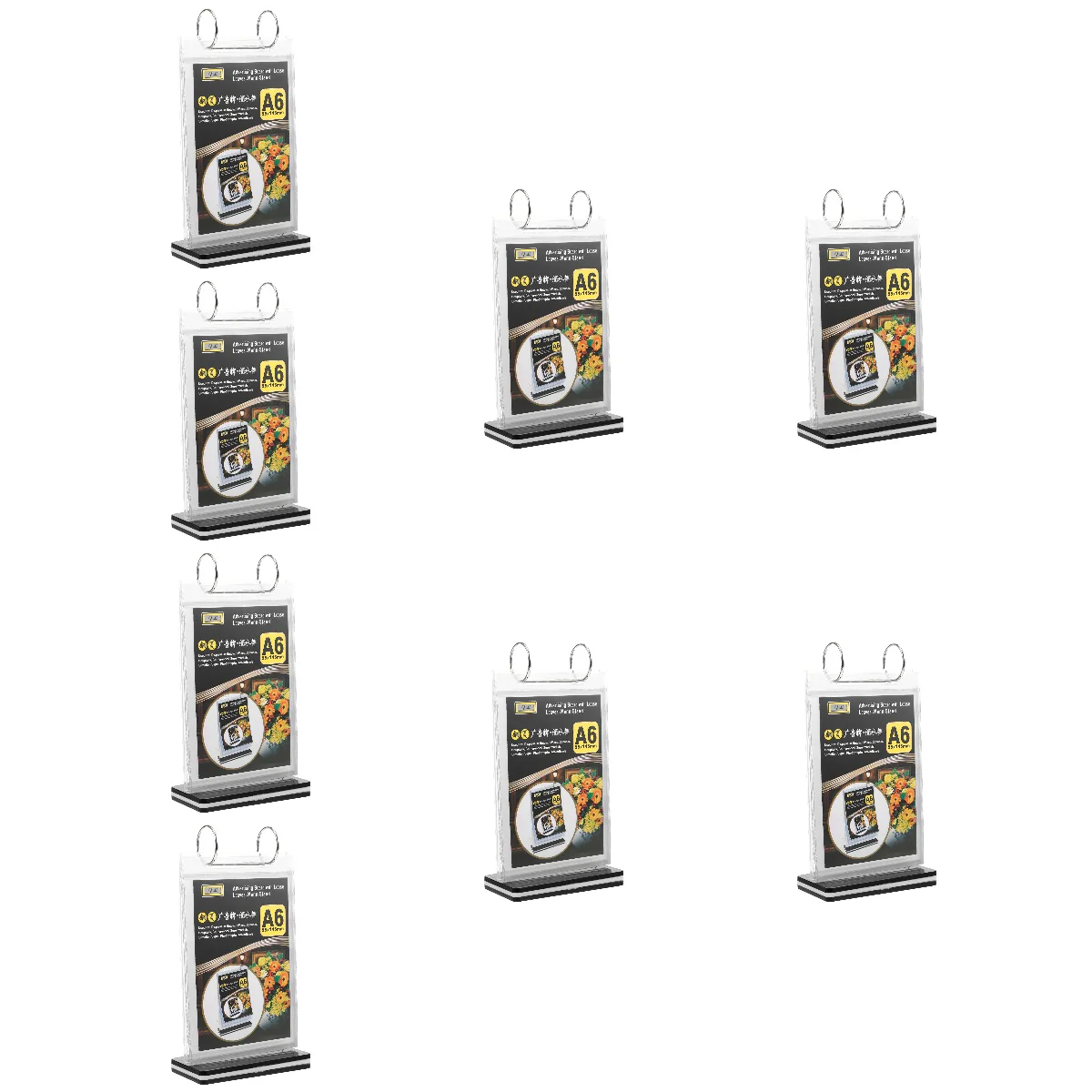 PVC Display Stand para Mesa, Clear Sign Holders, Loose Leaf Menu Card, Titular da Etiqueta, Stand Rack, Desktop, Show, 8 Packs