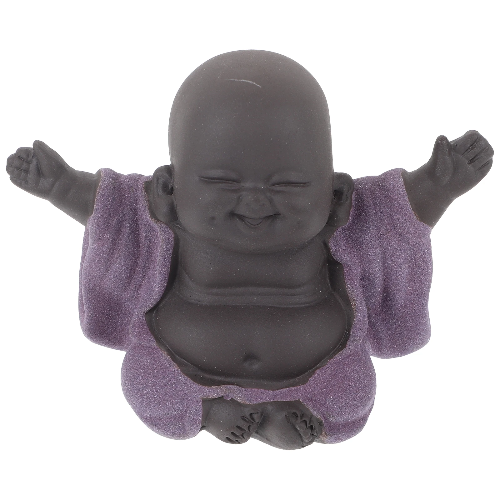 

Laughing Buddha nament Purple Clay Mini Desktop Decor Maitreya Tea Pet Car Home Office Statue Craft Sewing Supplies