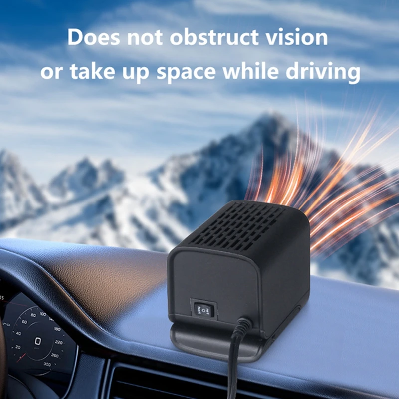 New Portable Car Heater Fan 360° Rotatable Car Window Defogger Cigarette Lighter Powered Auto Heating Fan Winter Car Accessories