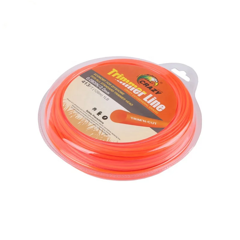 Orange 2.0mm 0.080 inch 1LB pack round grass weeder gasoline  trimmer line