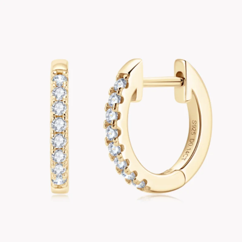 IOGOU Women's Moissanite Hoop Earrings With GRA D Color VVS1 Doamond Earrings 2023 Trend Silver 925 Real Fine Jewelry for Girls