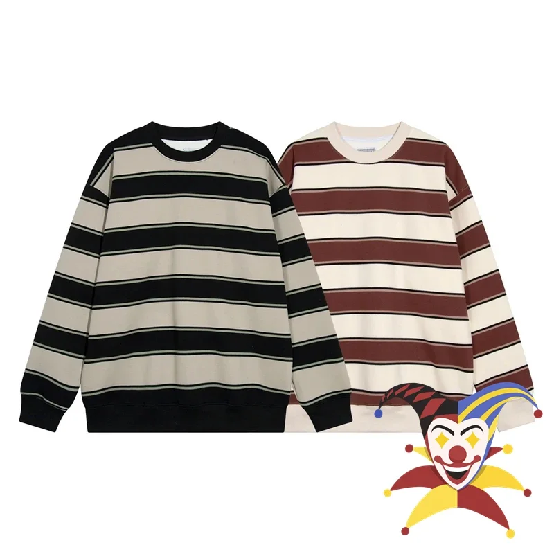 

CAVEMPT Velvet Striped Round Neck Sweatshirts Men Woman Best Quality Crewneck CAV EMPT Hoodie