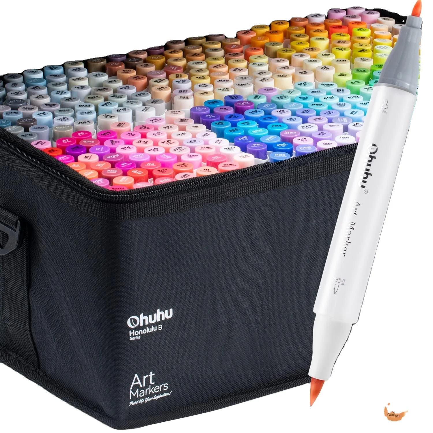 Ohuhu Ersatz für 320 Farbige Alkoholmarker, Doppelspitzen-Alkoholbasiertes Kunstmarker-Set