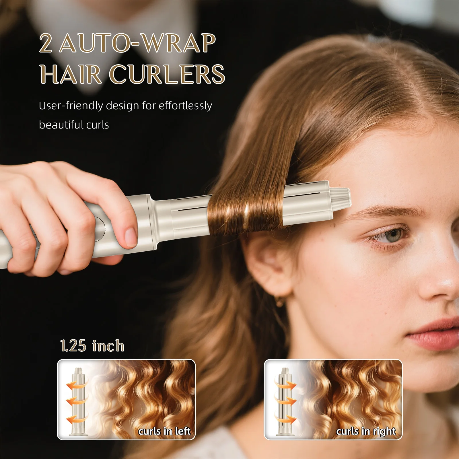 فرشاة مجفف الشعر بدون فرش 8 في 1 مجفف شعر مع موزع مجفف نفخ أيوني مشط تصفيف الهواء الساخن مموج الشعر #3