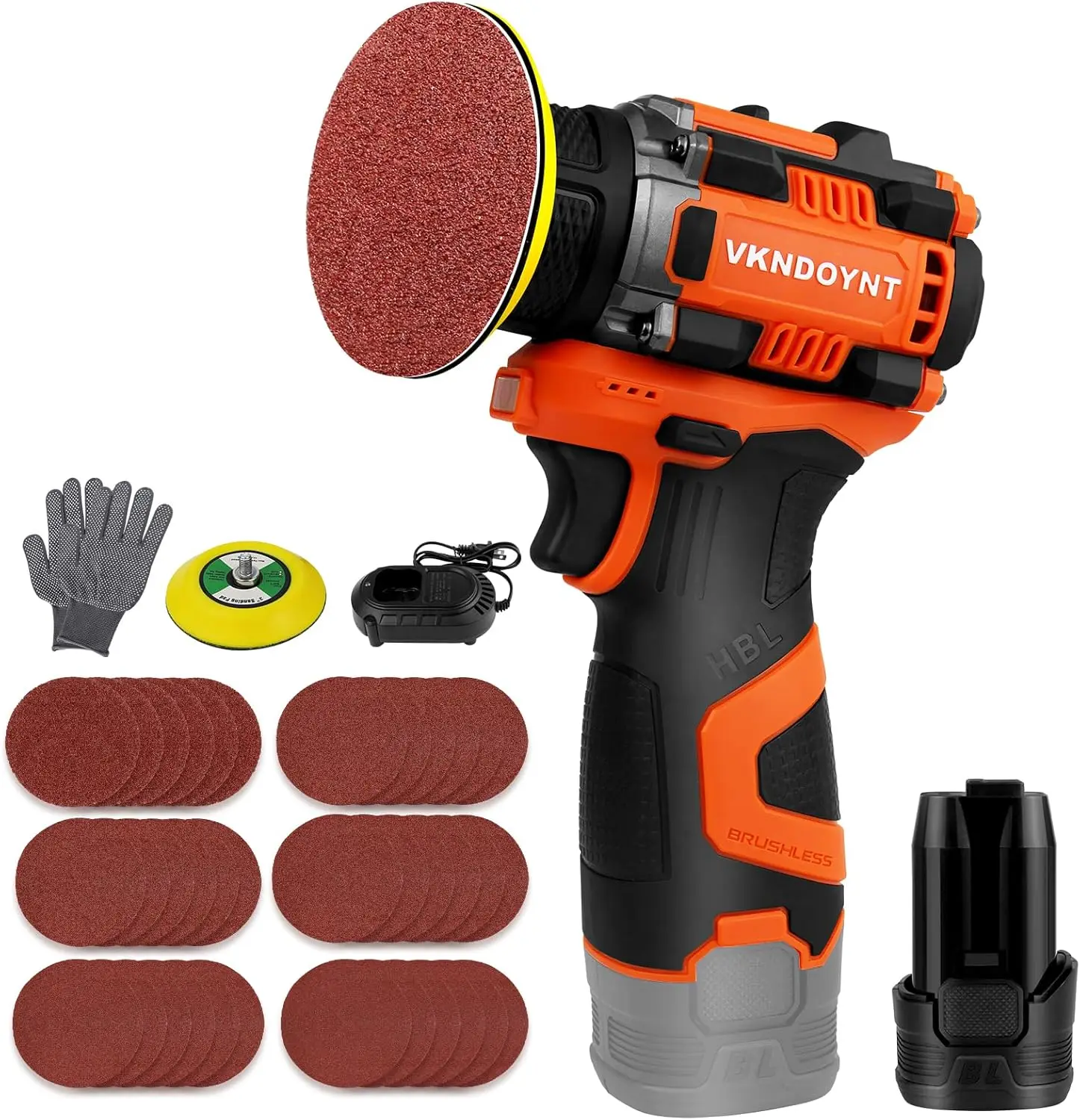 

Бесщеточная аккумуляторная шлифовальная машина с 36 шлифовальными листами, 2 скоростями (0-500/3000 об/мин), аккумулятором 3.0 Ач, компактная, для дерева/металла/краски, для DIY-проектов