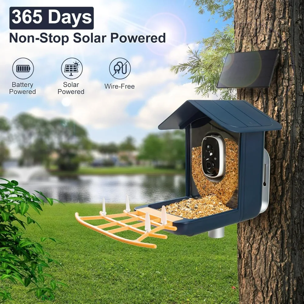 Bird Feeder with Camera Solar Powered, Automatic Video Capture & Motion Detection, 64G SD Card, Unique Gift for Family