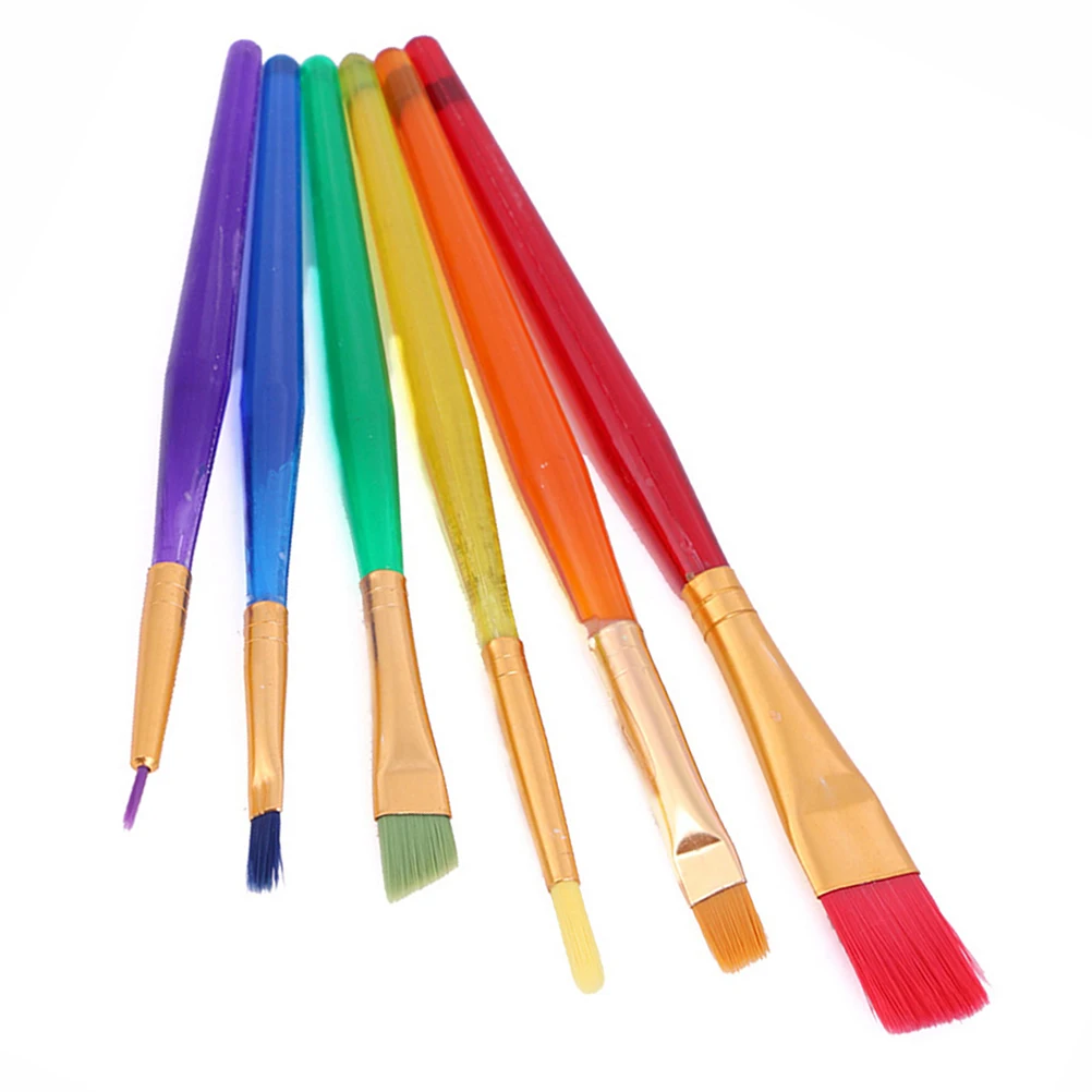

6Pcs Colorful Children Paint Brush Set For Beginners Watercolor Painting Art Kit