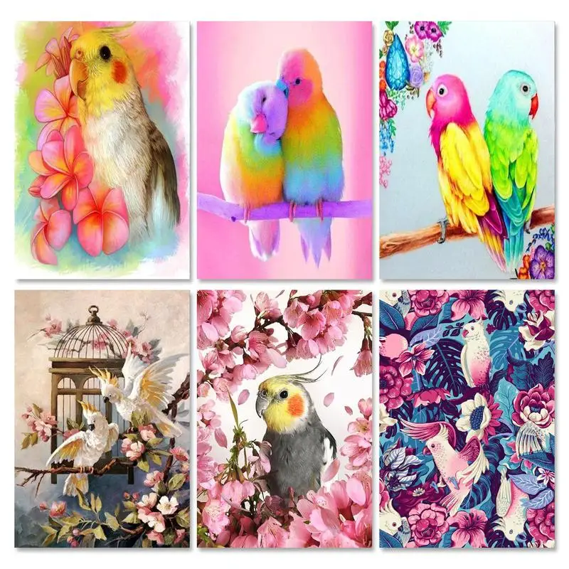 

RUOPOTY Animal Diamond Embroidery Parrot Full Square Diamond Painting Kit Living Room Decoration Wall Art