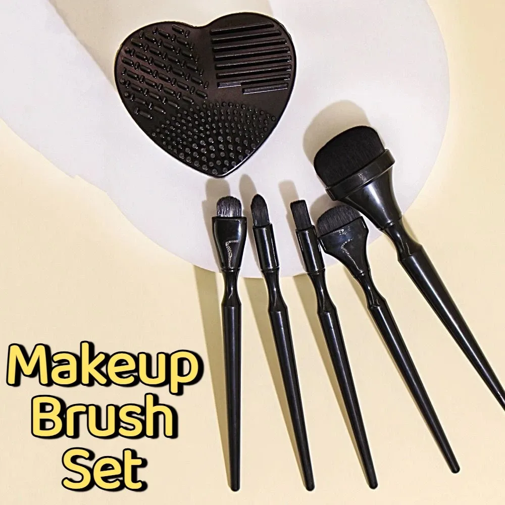 

Professional Makeup Brush Set Ergonomic Handle Skin-Friendly Eyeshadow Brushes Set Multifunction Black Powder Brush