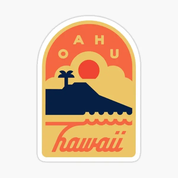 

Oahu Гавайский значок 5 шт. наклеек для детей ноутбук окно печать бутылки для воды декор багаж бампер украшения автомобиль дом аниме