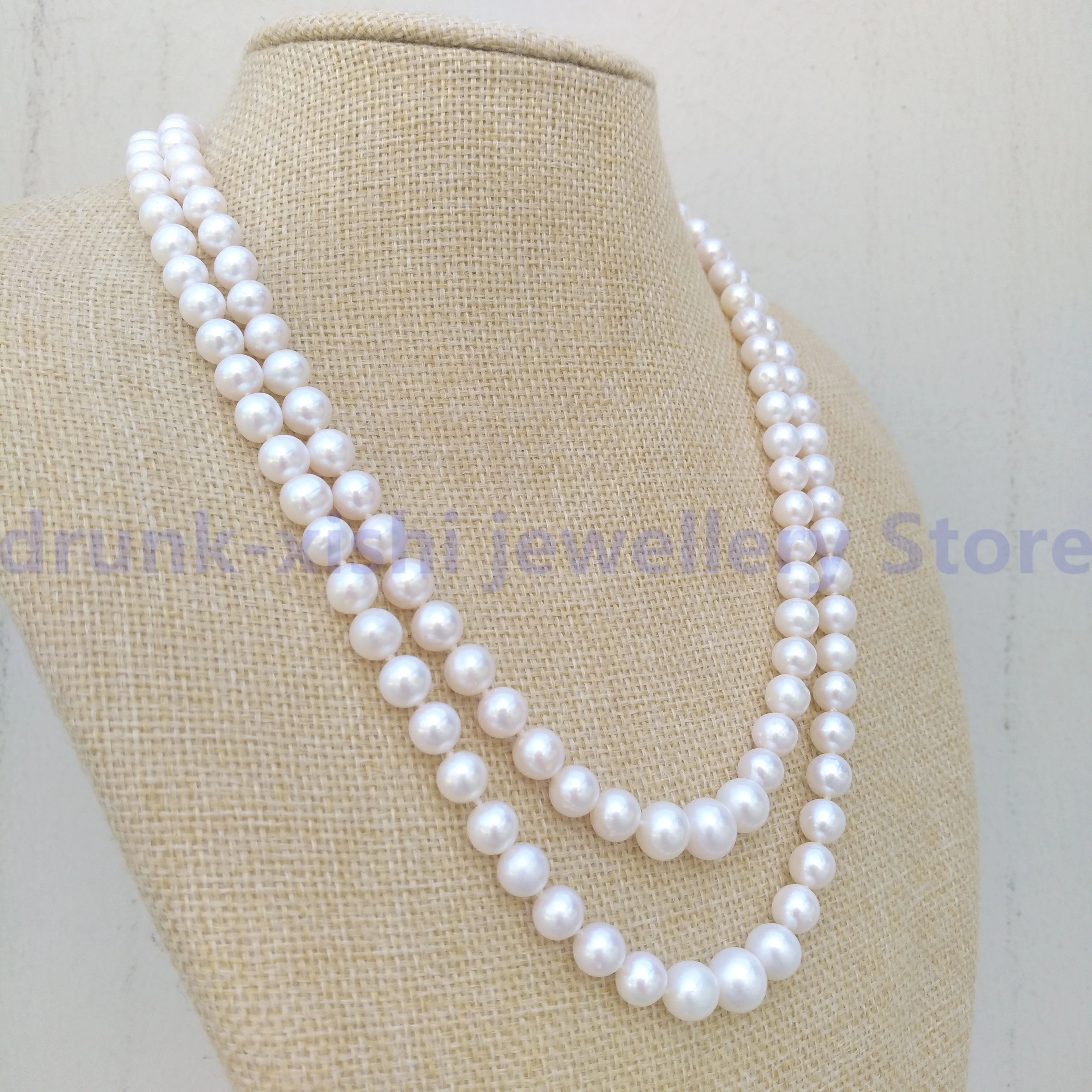 Very Distinguish 6-9mm South Sea Real Natural Genuine Pearl Necklace 18 inch 