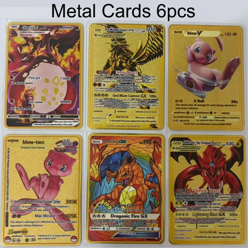 10000 Punkte Metallkarte Arceus Glurak Super Regenbogen-Glurak-Karte Golden English Mewtu Weihnachtsgeschenk – Detail 4